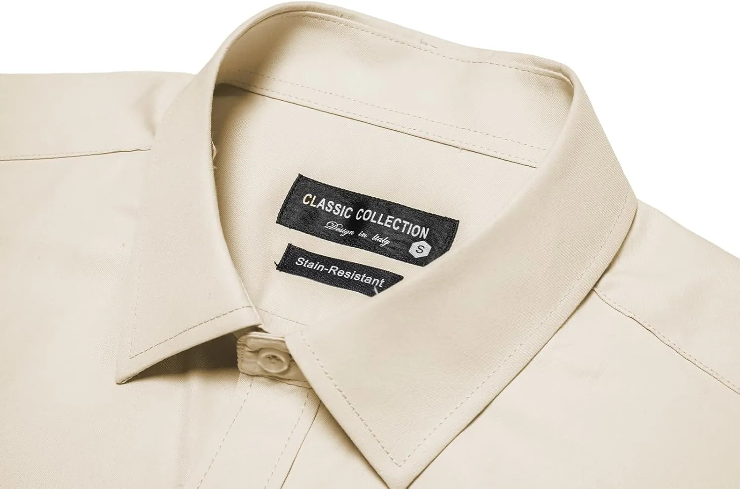 BEILU Men's Stain Shield Short Sleeve Slim Fit Formal Dress Shirts Business Casual Button Down Shirts