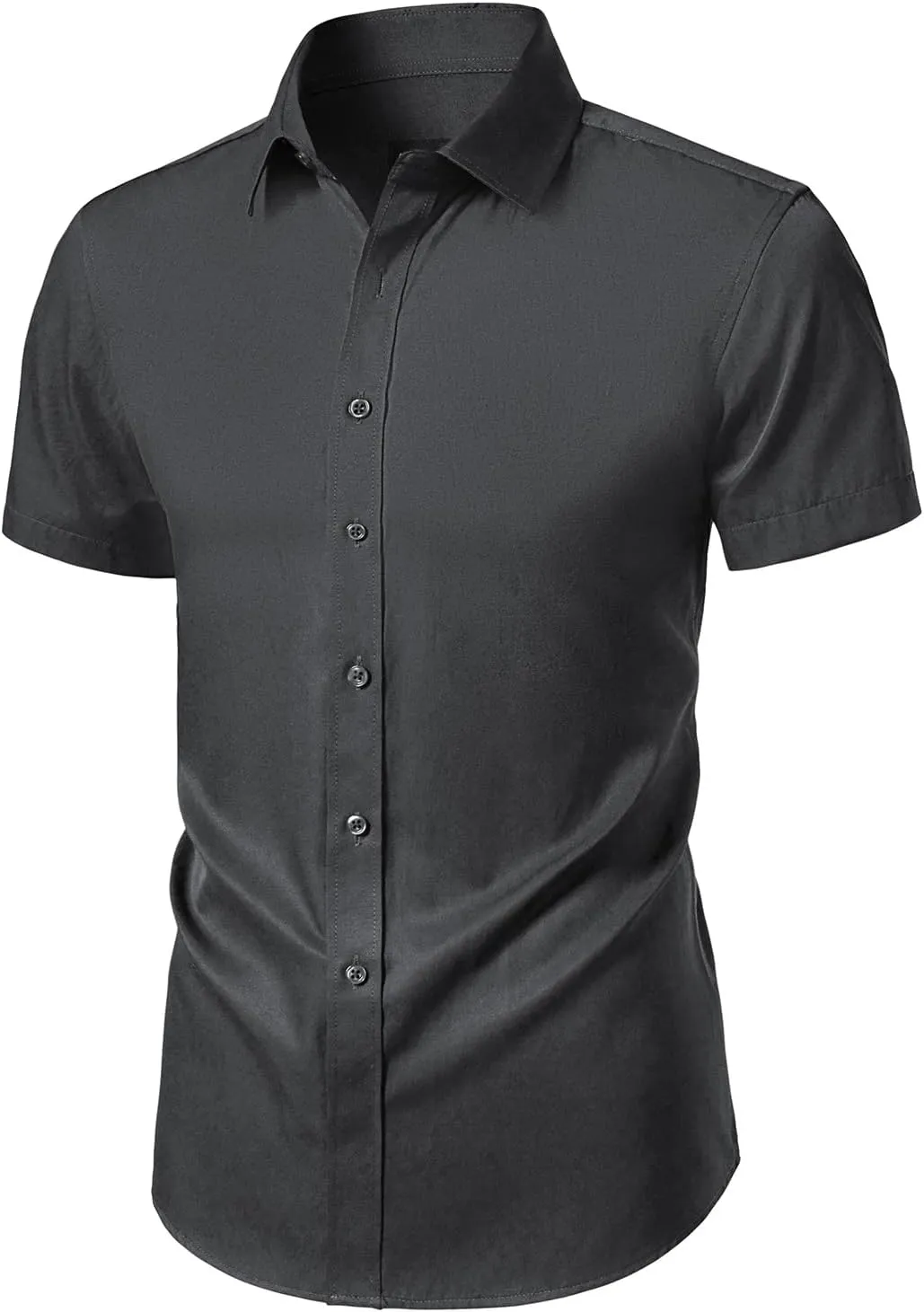 BEILU Men's Stain Shield Short Sleeve Slim Fit Formal Dress Shirts Business Casual Button Down Shirts