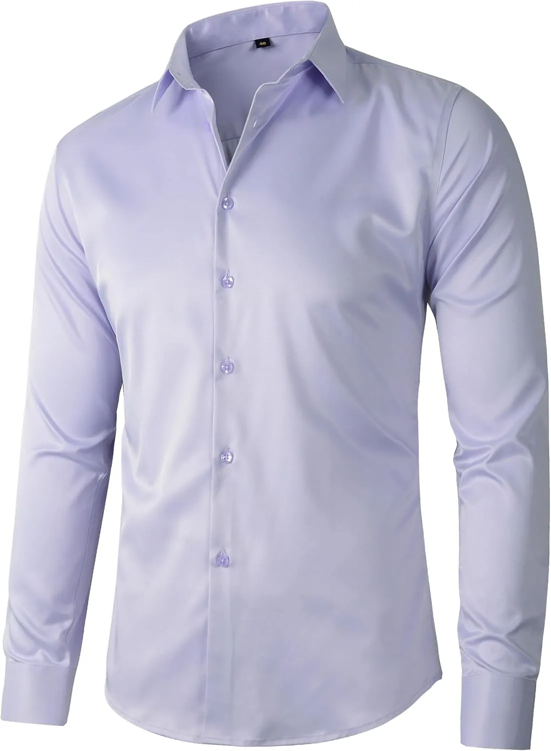 Beninos Men's Dress Shirts Slim Fit Solid Long Sleeve Casual Button Down Shirts