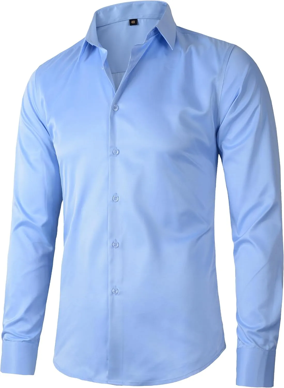 Beninos Men's Dress Shirts Slim Fit Solid Long Sleeve Casual Button Down Shirts