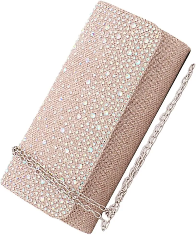 BESPORTBLE Sparkling Evening Clutch Purse Metallic Evening Bag for Women Rhinestone Handbag Fashion Clutch for Wedding Party