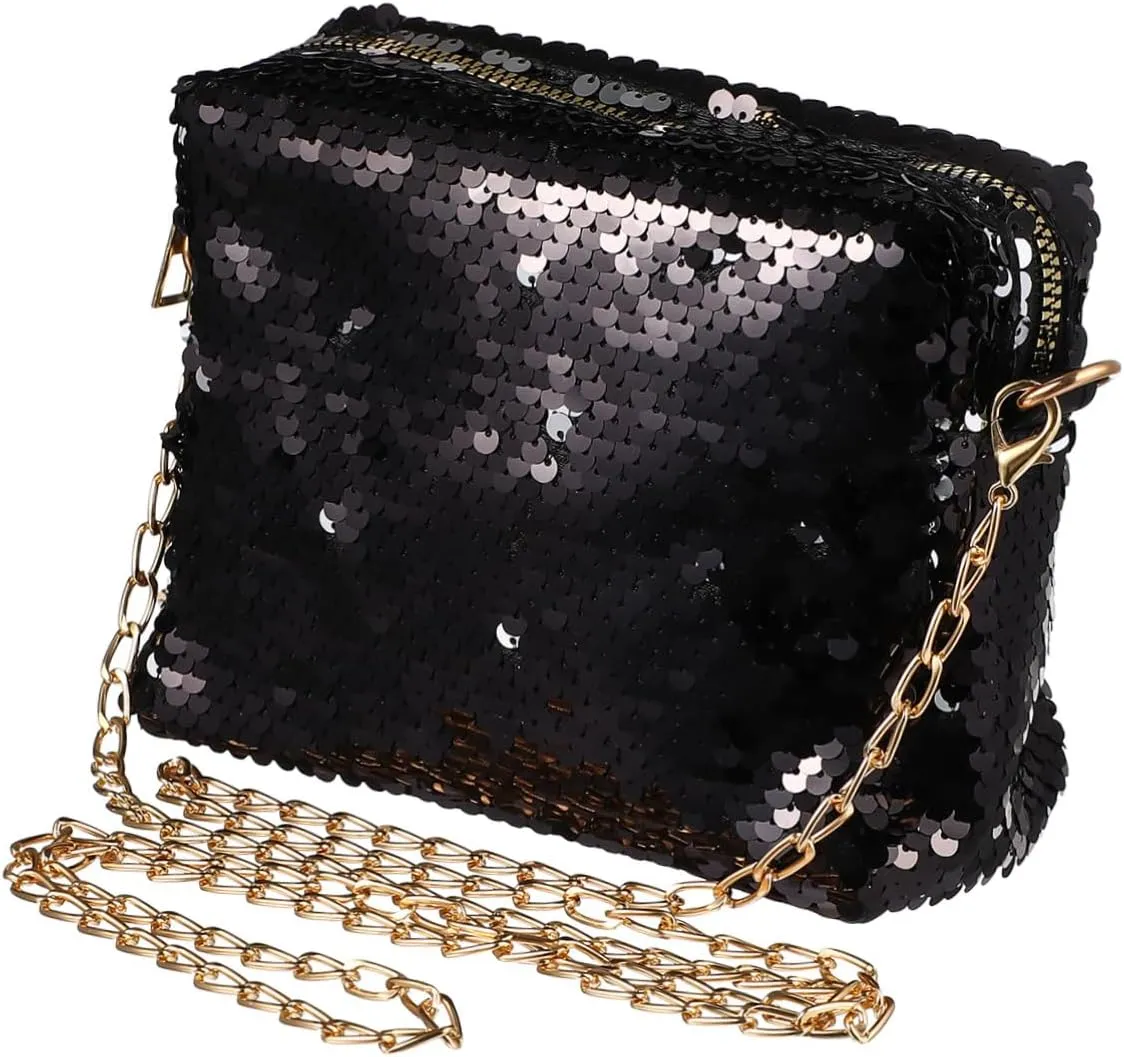 BESTYASH Sequins Handbag Lady Party Evening Clutch Shoulder Bag Black Women's Small Clutch Purse Crossbody Wallet