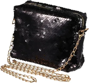 BESTYASH Sequins Handbag Lady Party Evening Clutch Shoulder Bag Black Women's Small Clutch Purse Crossbody Wallet