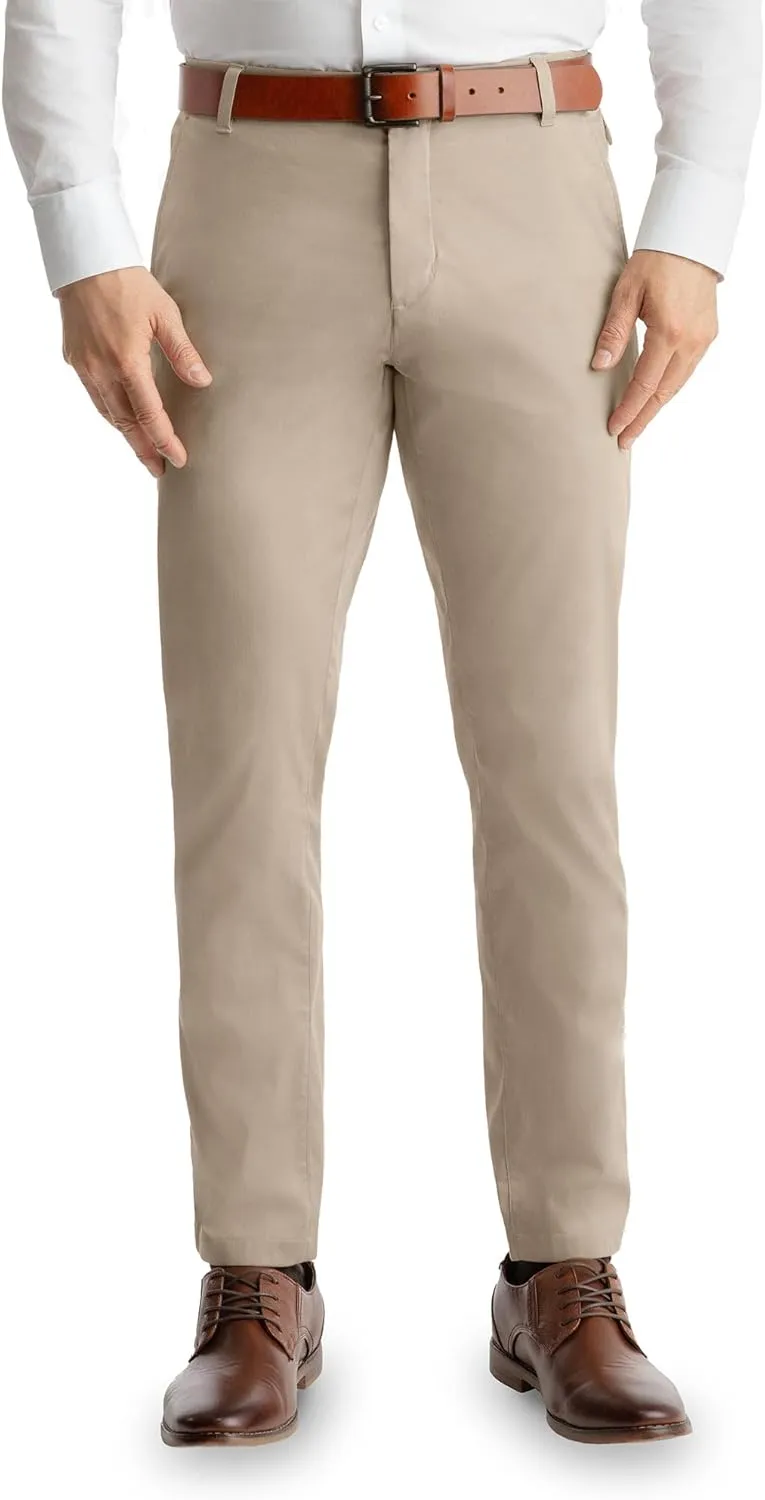 birddogs Mens Stretch Khakis  Casual, Slim Fit Pants