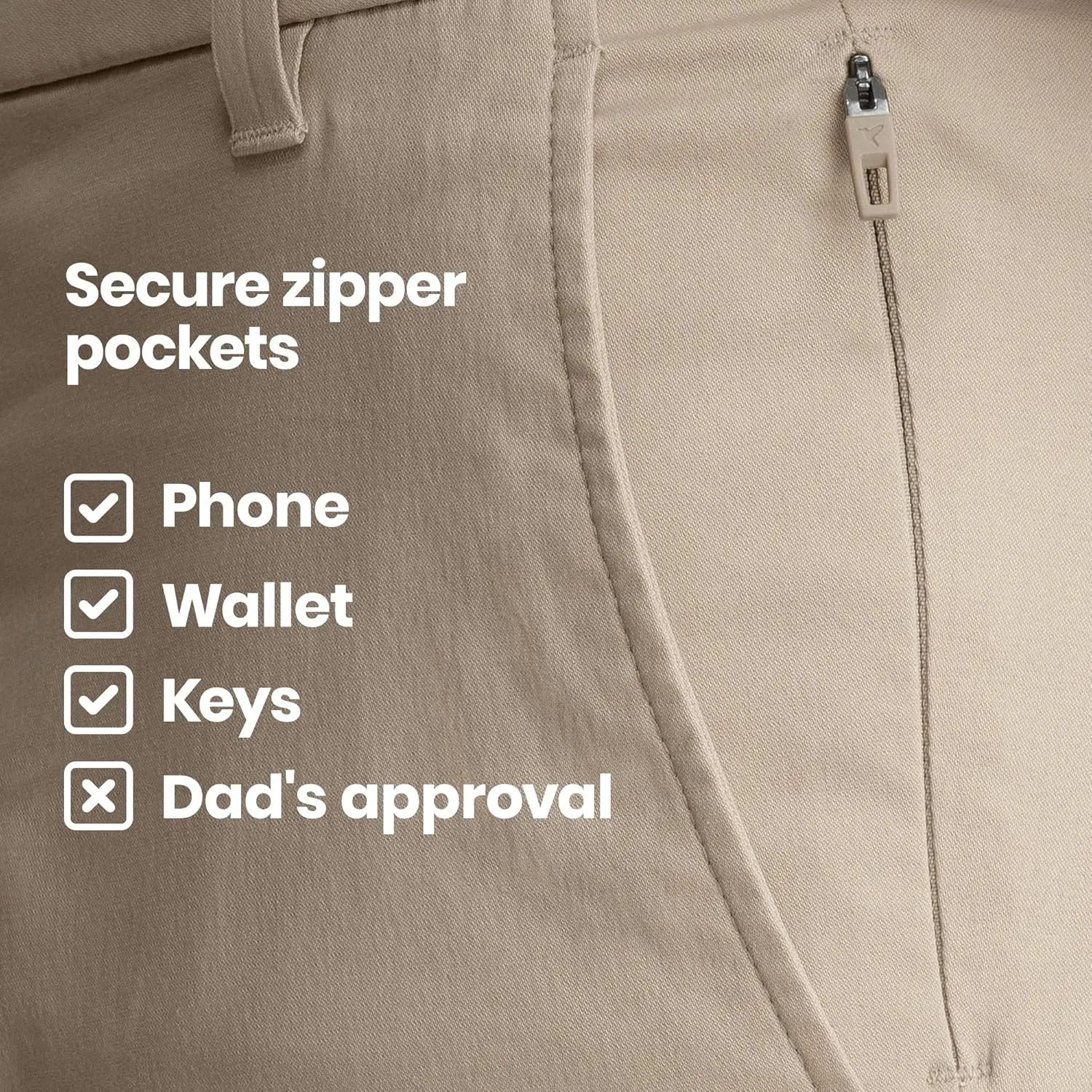 birddogs Mens Stretch Khakis  Casual, Slim Fit Pants