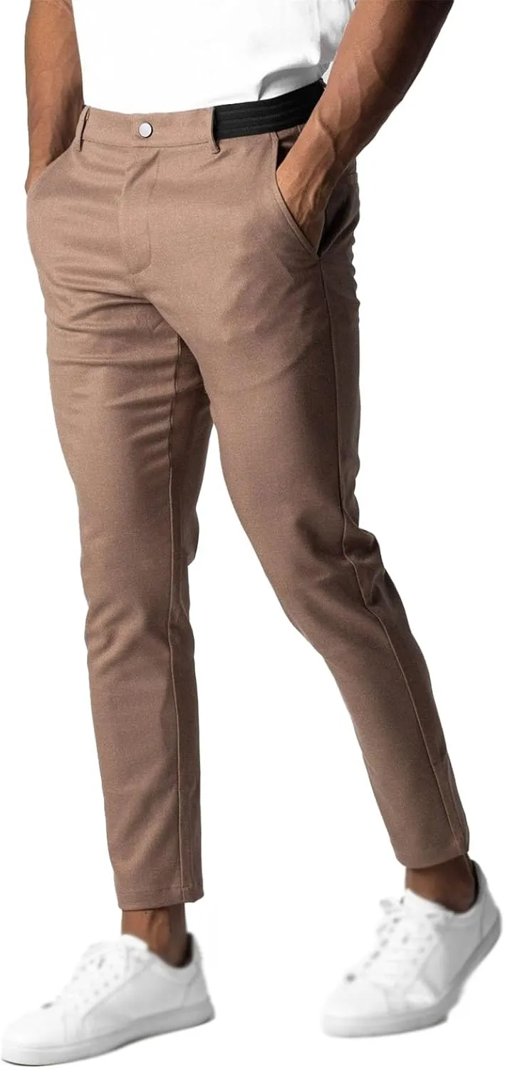 Bizgent Pants, Men's Skinny Fit Stretch Pant, Men's Chinos, Elastic Slim fit Pants Casual Pants