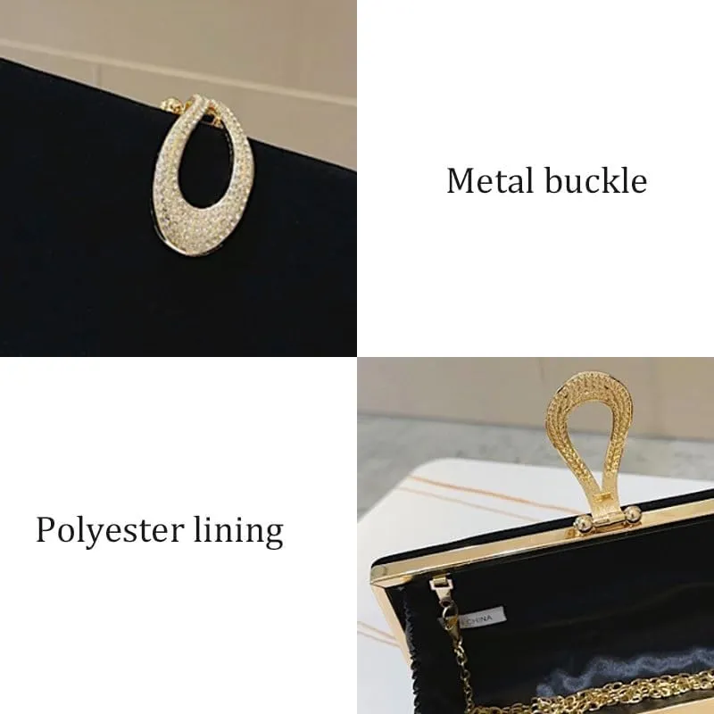 Black Velvet Evening Bag Womens Versatile Clutch Purses