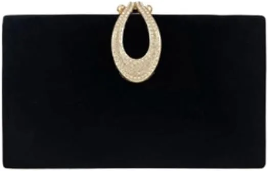 Black Velvet Evening Bag Womens Versatile Clutch Purses