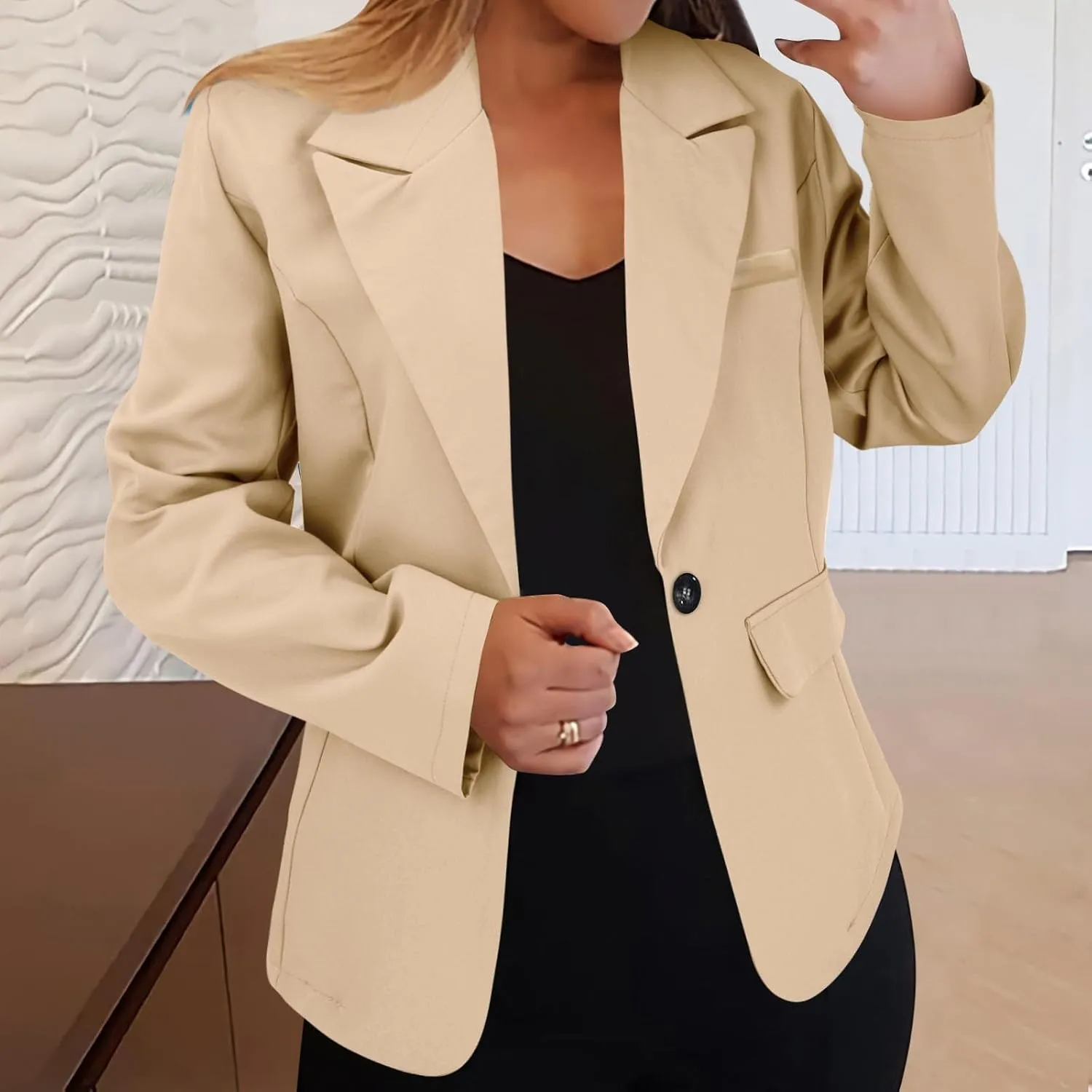 Blazers for Women 2025 Trendy Business Casual Jackets Long Sleeve Open Front Cardigan Work Suit Spring Fashion Blazer