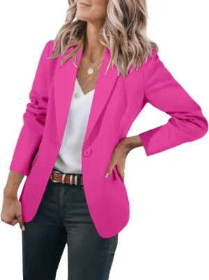 Blazers for Women Business Casual 2025 Trendy Work Suit Jackets Lightweight Elegant Lapel Long Sleeve Office Blazer