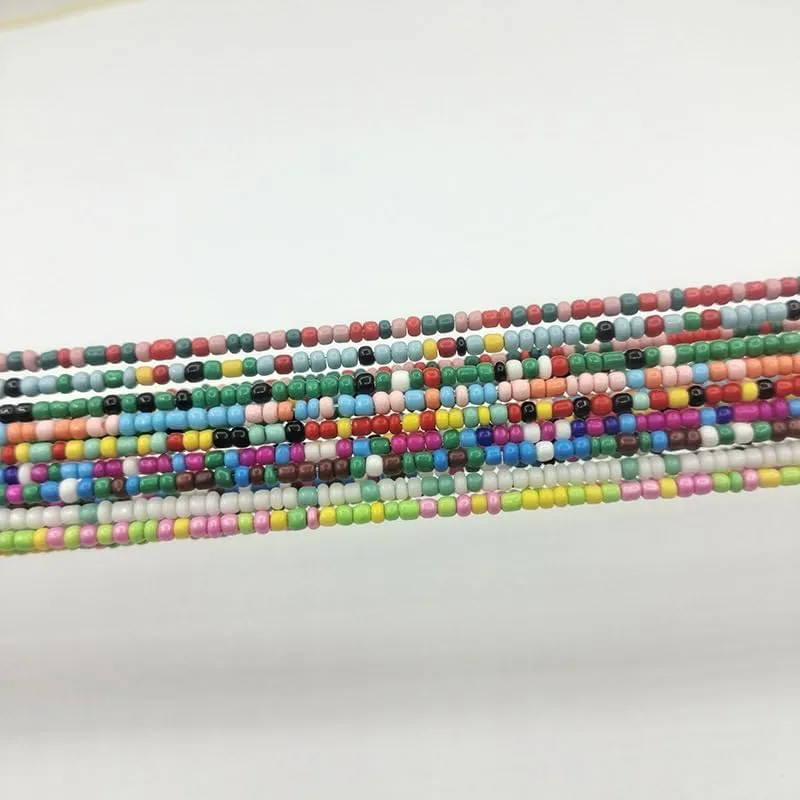 Bohemian Stackable Beaded Stretch Bracelets Elastic Seed Layered Stretch Bangle Bracelets Colorful Beach Surf Vaction Holiday Jewelry