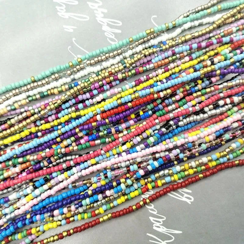 Bohemian Stackable Beaded Stretch Bracelets Elastic Seed Layered Stretch Bangle Bracelets Colorful Beach Surf Vaction Holiday Jewelry