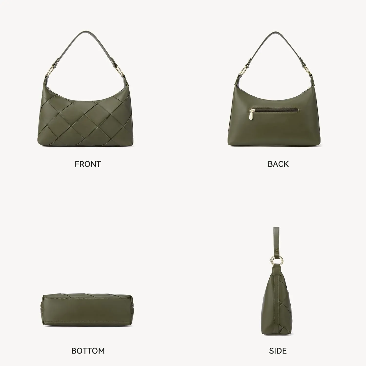 BOSTANTEN Woven Purses for Women Vegan Leather Hobo Bag Shoulder Handbags