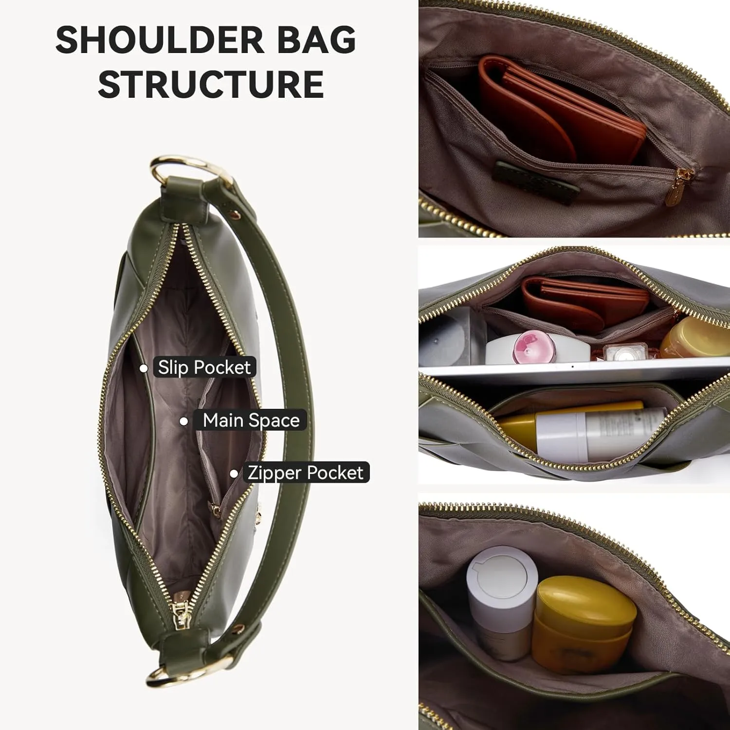 BOSTANTEN Woven Purses for Women Vegan Leather Hobo Bag Shoulder Handbags