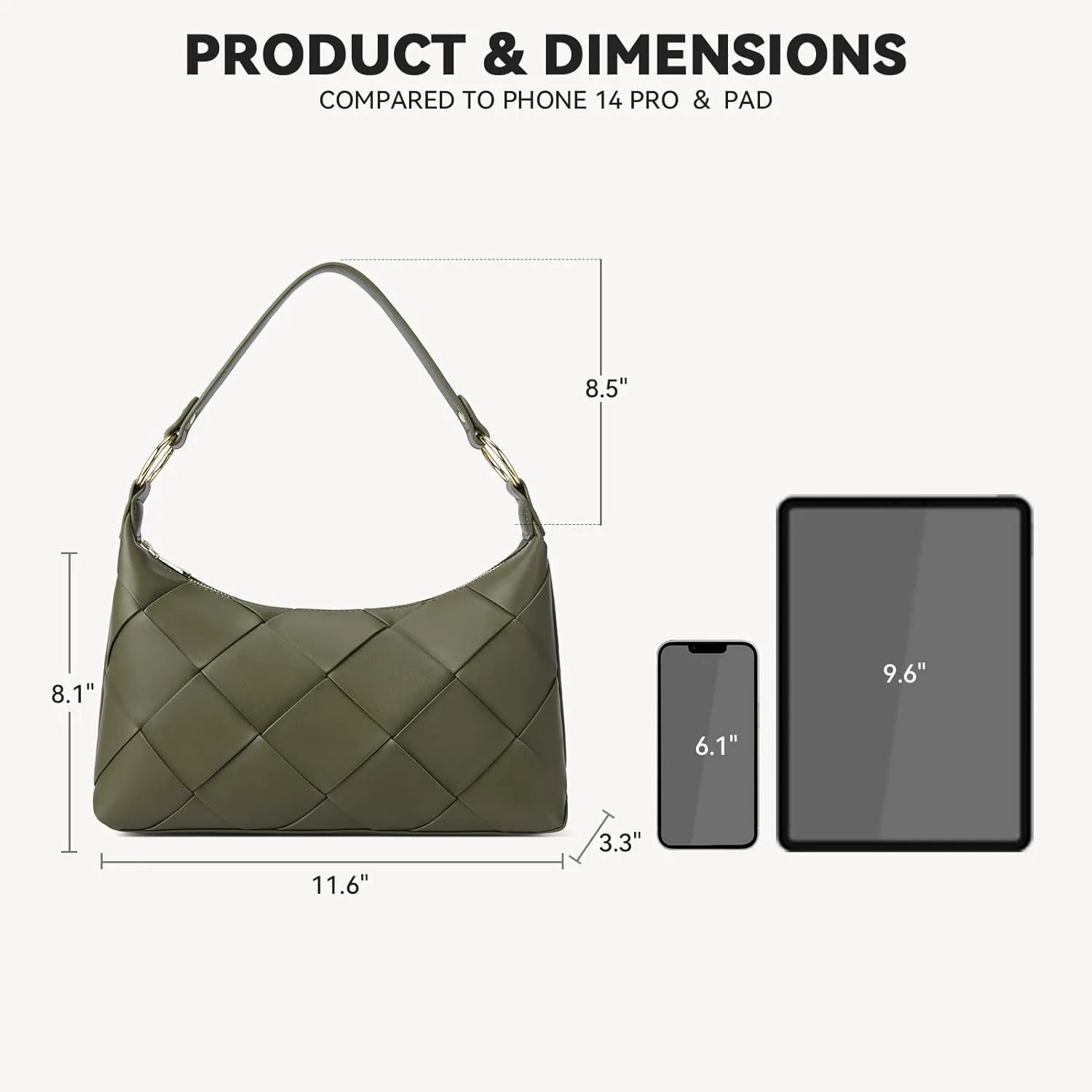 BOSTANTEN Woven Purses for Women Vegan Leather Hobo Bag Shoulder Handbags
