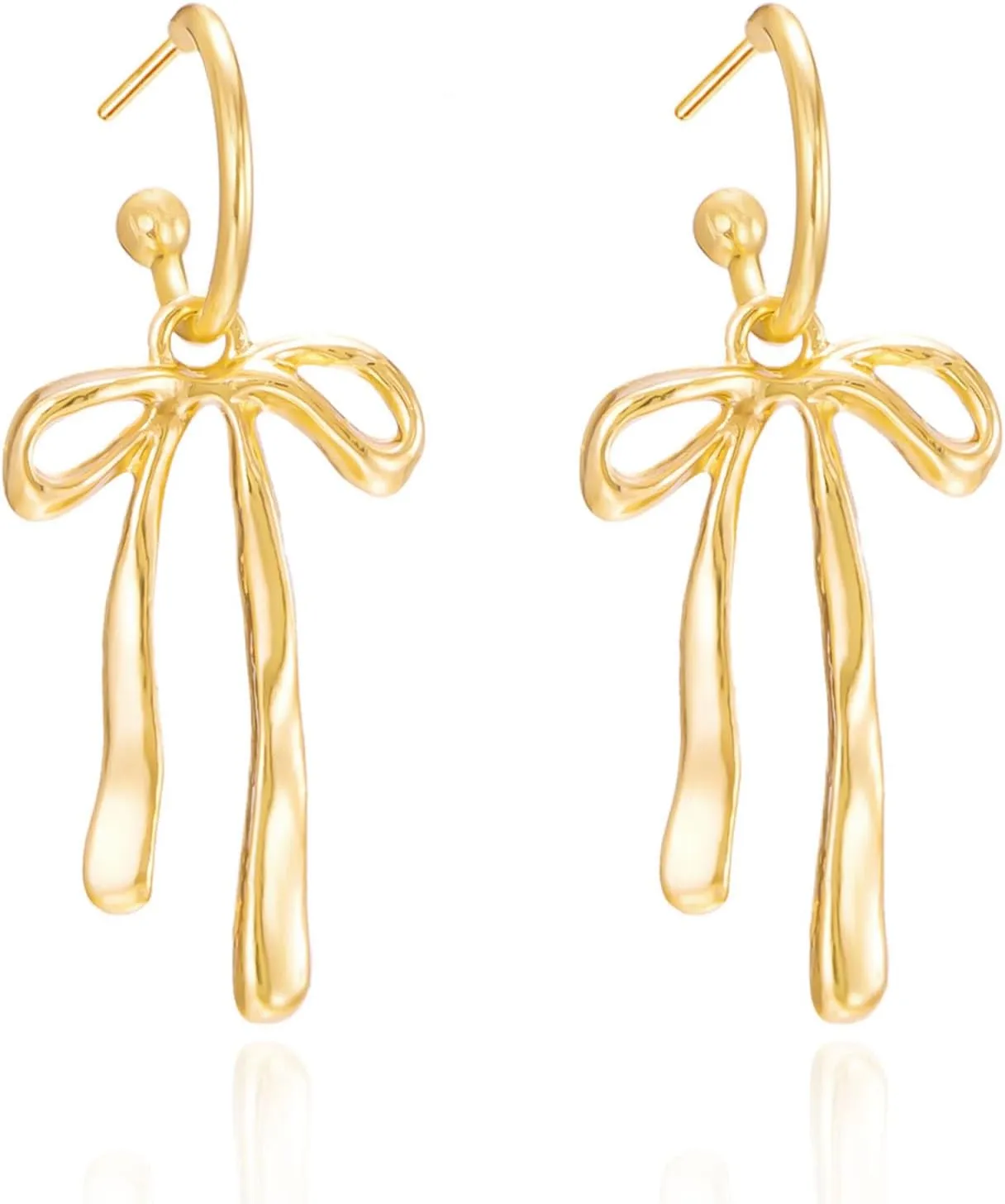 Bow Earrings for Women Pearl Earrings Gold Hoop Earrings Silver Gold Plated Earrings,Cute Small Bow Stud Ribbon Earrings, Hypoallergenic Dainty Huggie Drop Dangle Bow Lovers Earrings Jewelry Gifts ,Coquette