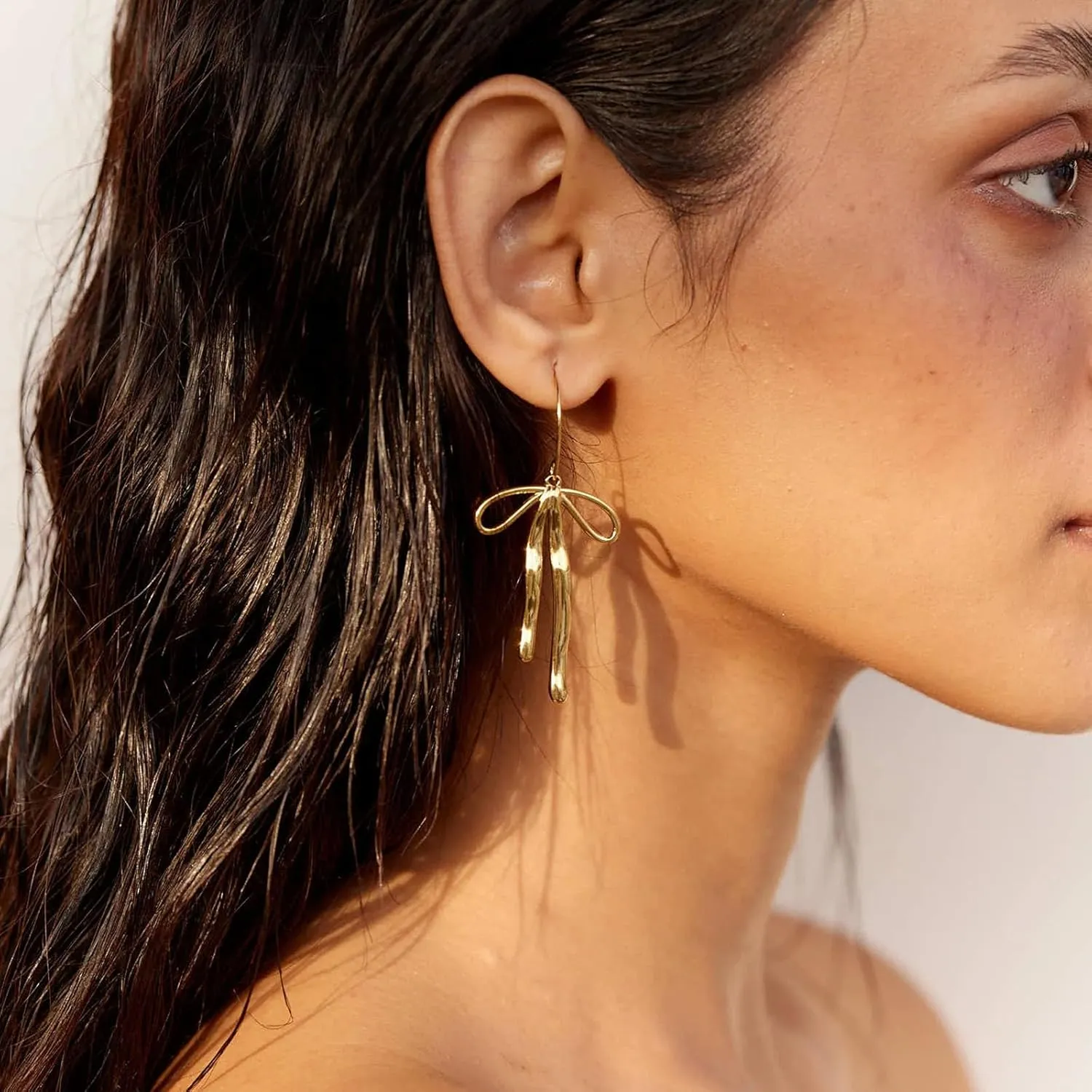 Bow Earrings for Women Pearl Earrings Gold Hoop Earrings Silver Gold Plated Earrings,Cute Small Bow Stud Ribbon Earrings, Hypoallergenic Dainty Huggie Drop Dangle Bow Lovers Earrings Jewelry Gifts ,Coquette