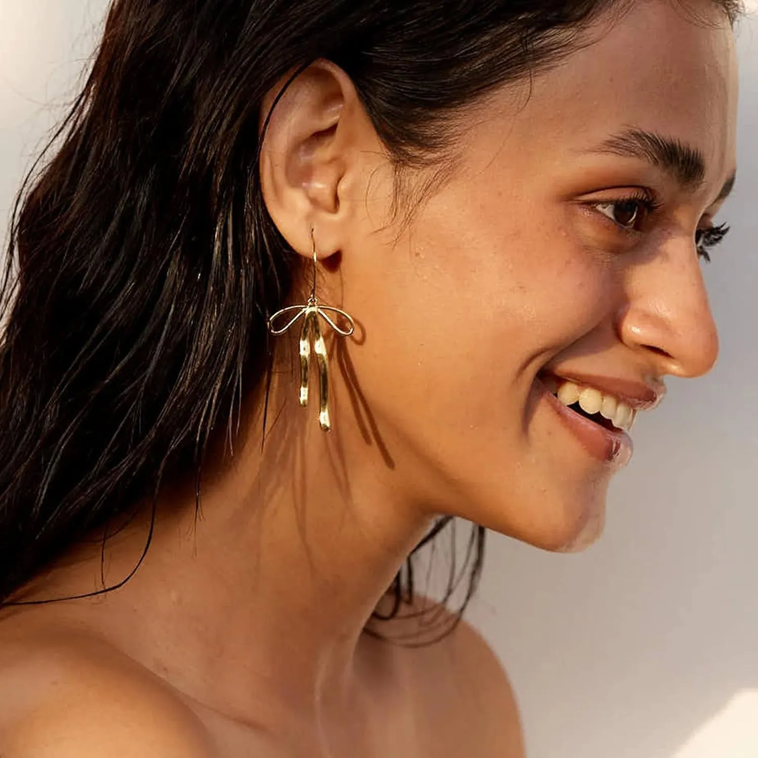 Bow Earrings for Women Pearl Earrings Gold Hoop Earrings Silver Gold Plated Earrings,Cute Small Bow Stud Ribbon Earrings, Hypoallergenic Dainty Huggie Drop Dangle Bow Lovers Earrings Jewelry Gifts ,Coquette