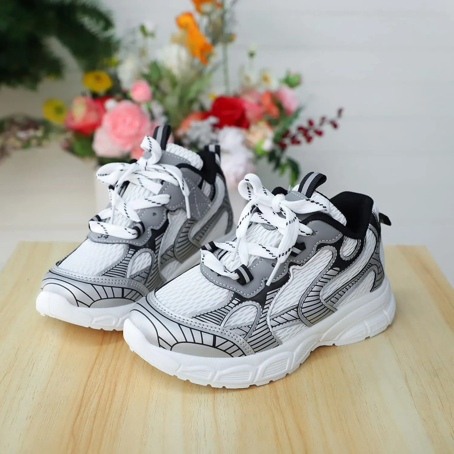 Boys Girls Shoes Kids Tennis Running Athletic Sport Sneakers Breathable Non Slip Mesh Comfortable Hiking Shoes
