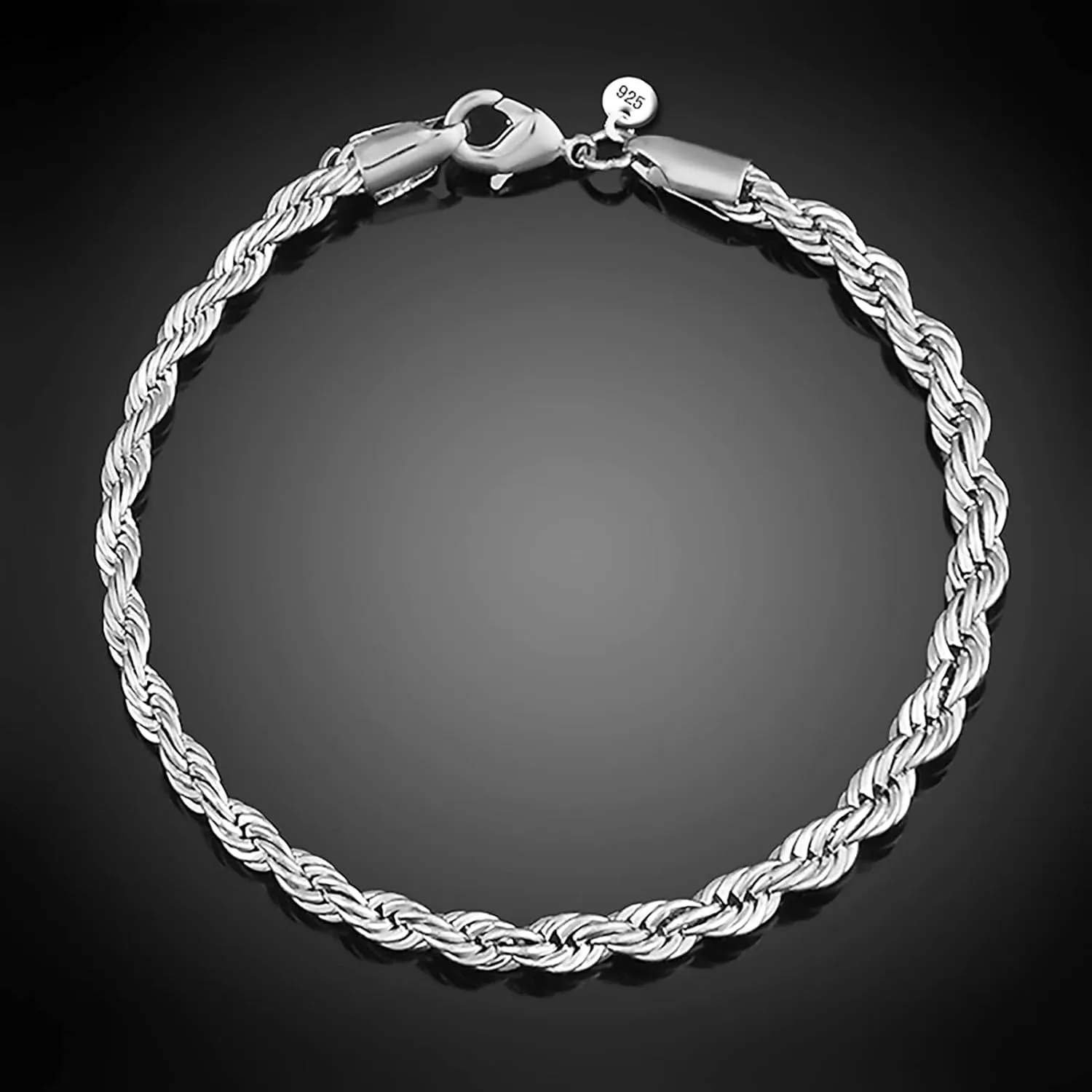 Bracelets braclets 925 Sterling Silver Bracelets Fashion Vintage Couples Hollow Wavy Design Bangles Party Jewelry Bangle