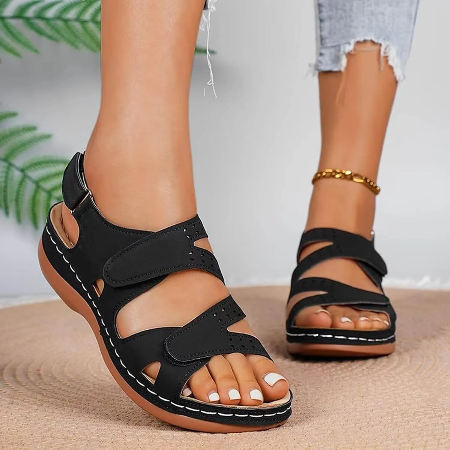 Breathable Summer Sandals for Women Summer Platform Comfortable Low Wedges Sandal Summer Beach Cool Shoes