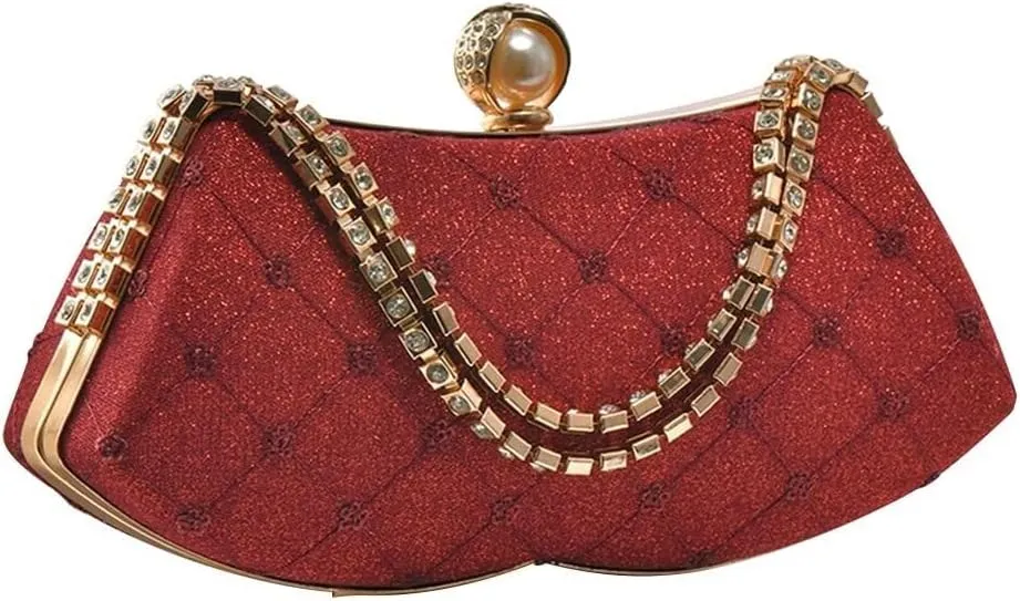 Bridal Wedding Purse Glitter Shoulder Crystal Crossbody Rhinestone Evening Sparkly Sequin Clutch for Women