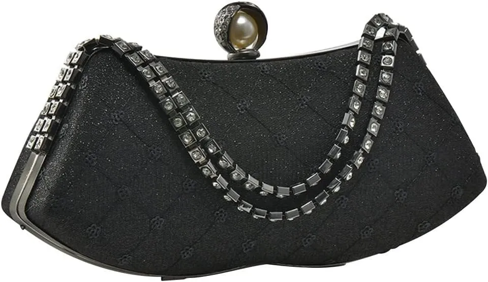 Bridal Wedding Purse Glitter Shoulder Crystal Crossbody Rhinestone Evening Sparkly Sequin Clutch for Women