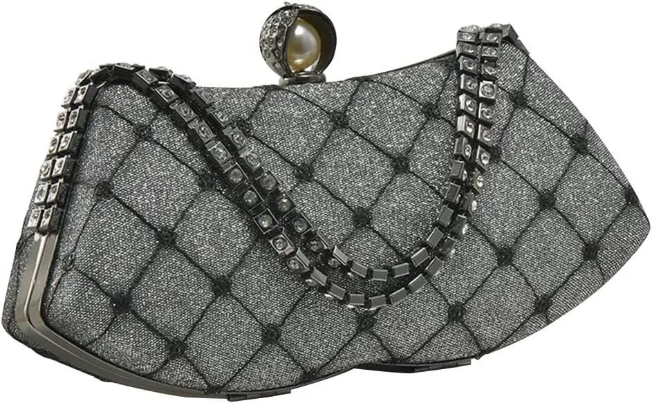 Bridal Wedding Purse Glitter Shoulder Crystal Crossbody Rhinestone Evening Sparkly Sequin Clutch for Women