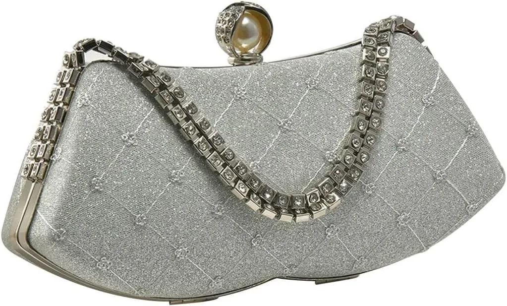 Bridal Wedding Purse Glitter Shoulder Crystal Crossbody Rhinestone Evening Sparkly Sequin Clutch for Women