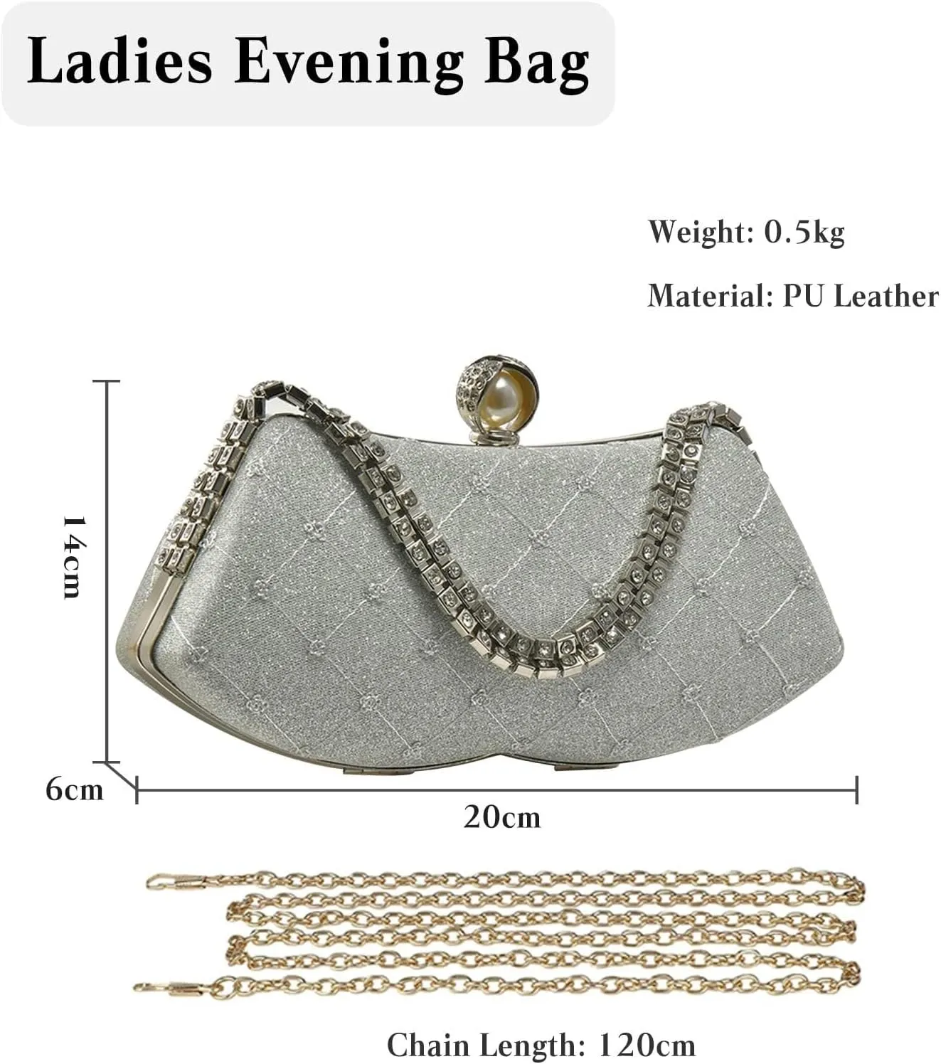 Bridal Wedding Purse Glitter Shoulder Crystal Crossbody Rhinestone Evening Sparkly Sequin Clutch for Women