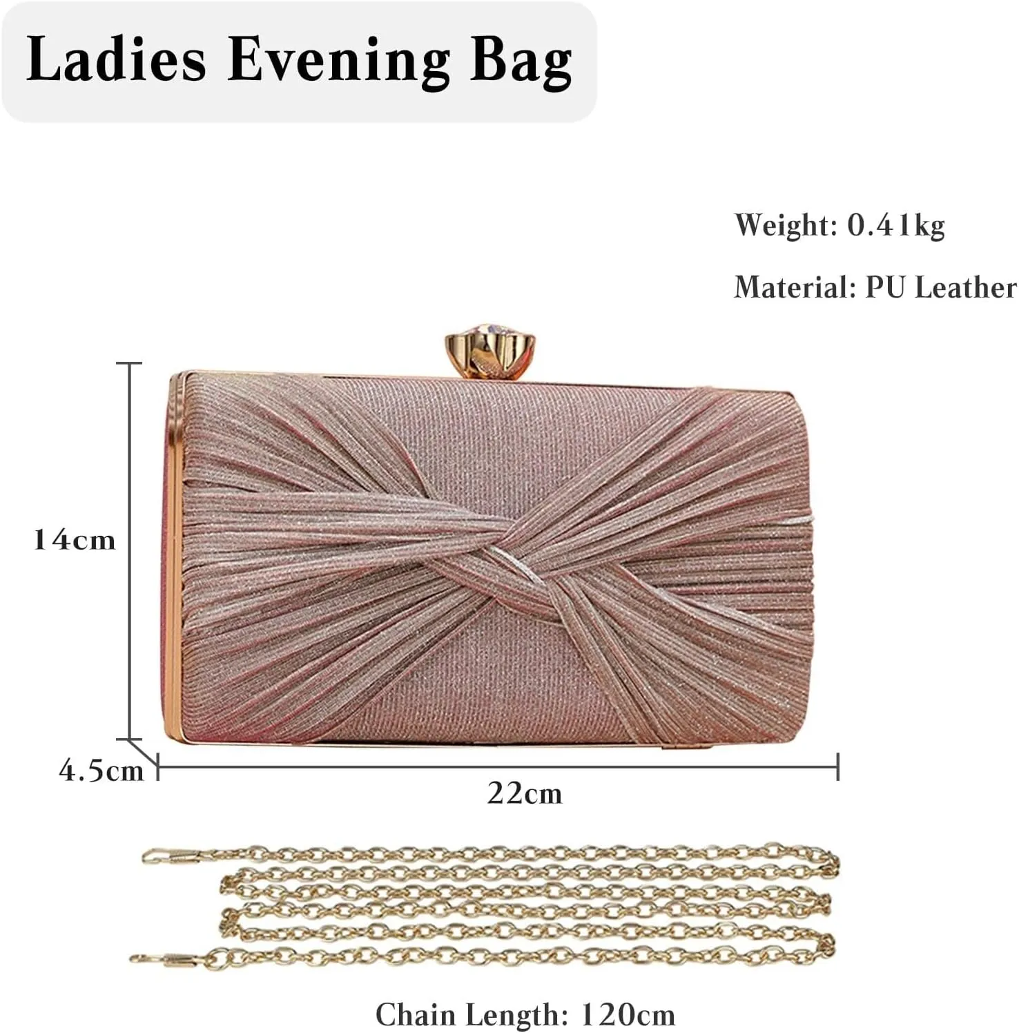 Bridal Wedding Purse Sparkly Rhinestone Handbag Glitter Crystal Shoulder Sequin Clutch Pleated Evening for Women
