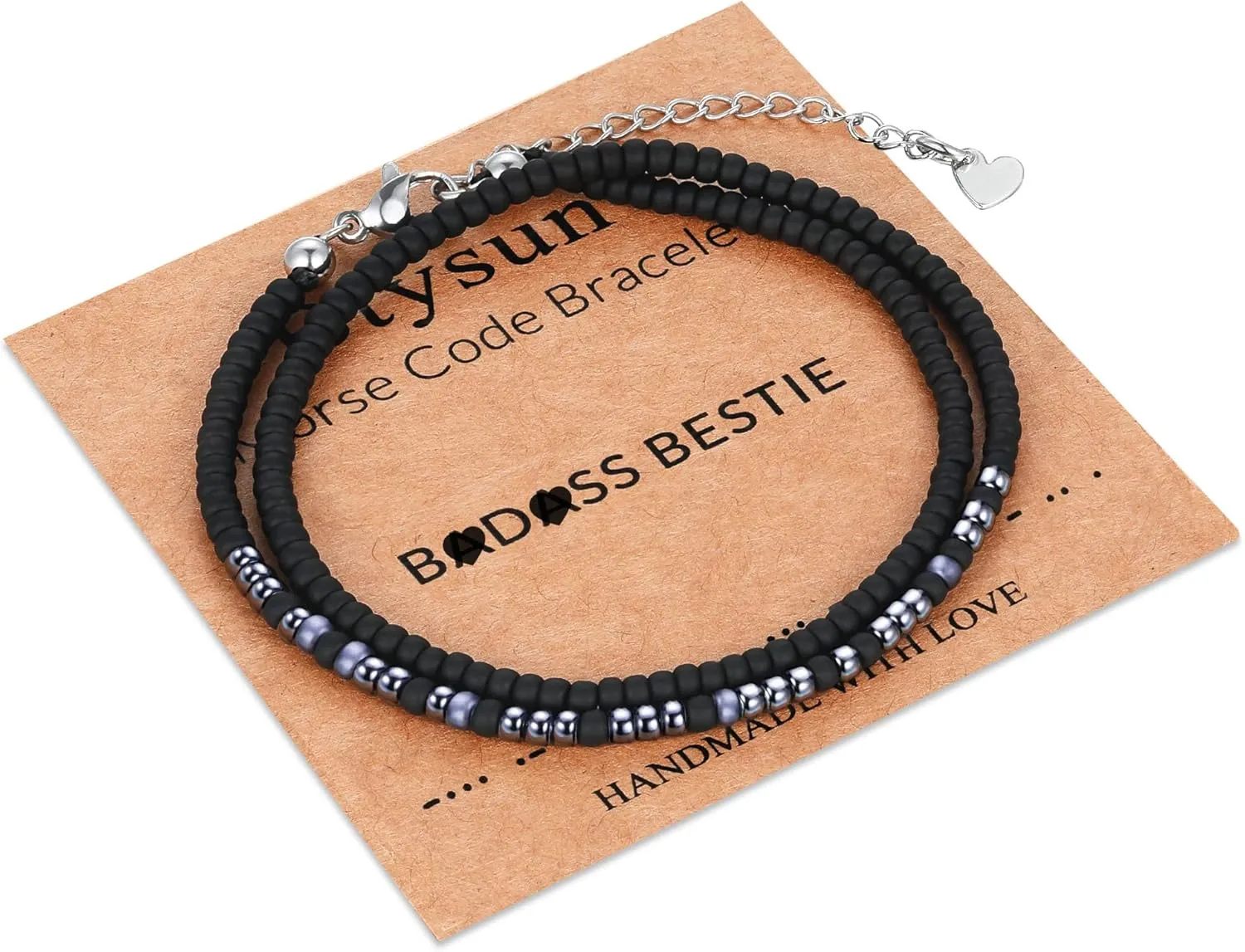 Btysun Inspirational Morse Code Bracelets for Women Men Teen Girl Gifts Best Friend Birthday Gifts for Him Her Adjustable Layered Secret Message Sister Bff Girfriend Sister Christmas Jewelry