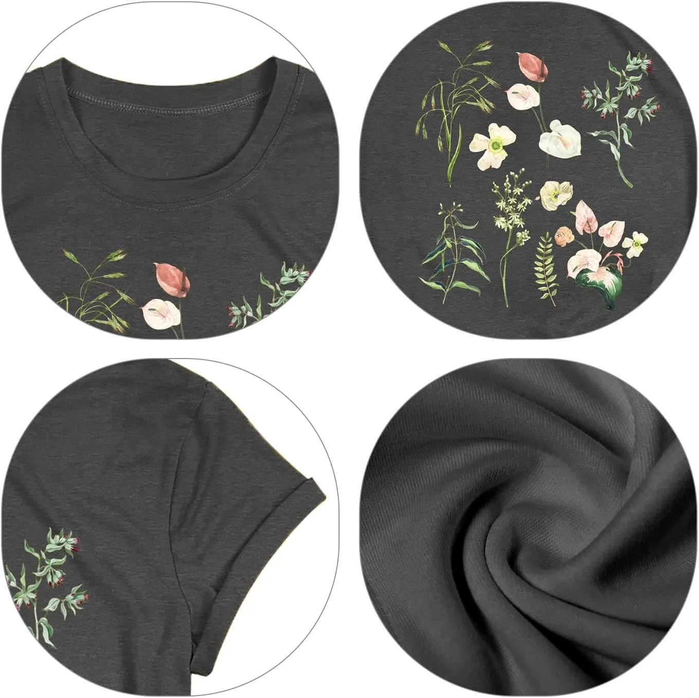 Cat Shirts for Women Flower Tee Shirts Womens Dandelion T-Shirt Cute Dandelion Cat Graphic Print Shirts