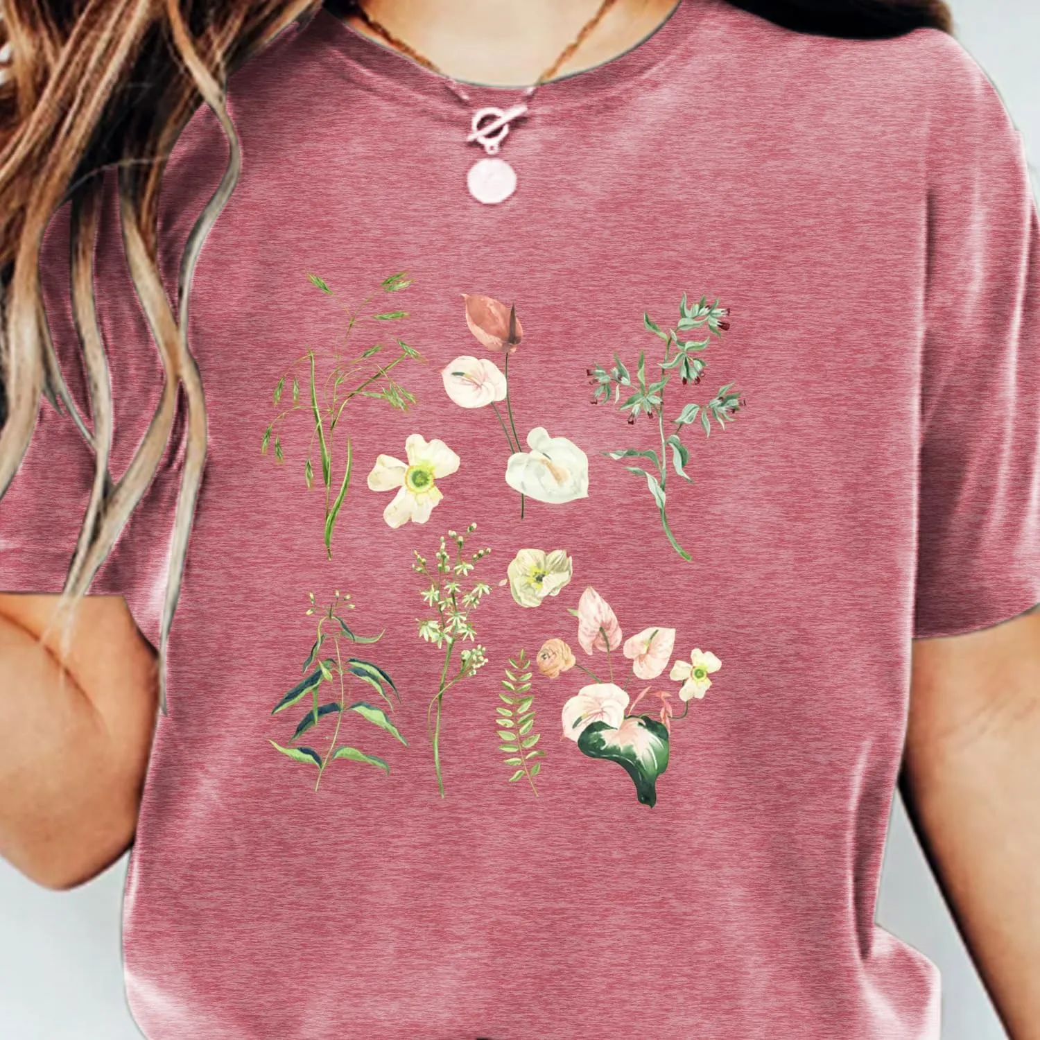 Cat Shirts for Women Flower Tee Shirts Womens Dandelion T-Shirt Cute Dandelion Cat Graphic Print Shirts