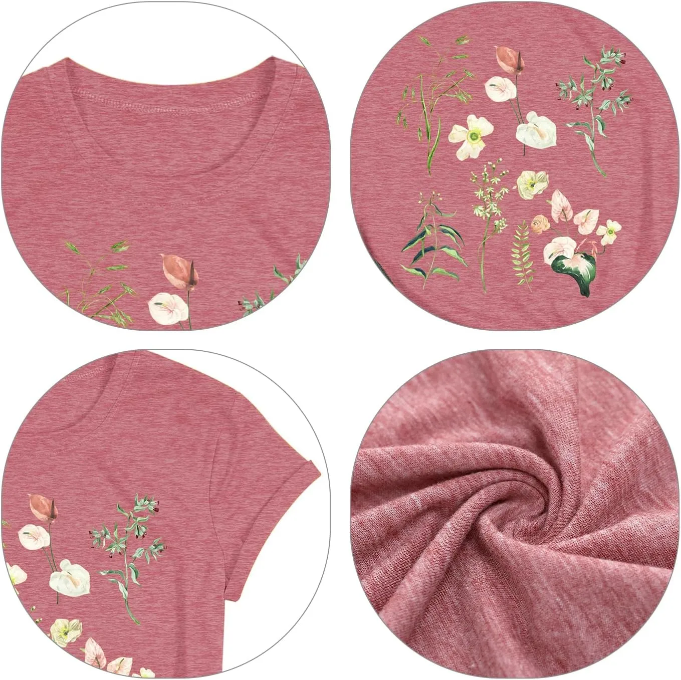 Cat Shirts for Women Flower Tee Shirts Womens Dandelion T-Shirt Cute Dandelion Cat Graphic Print Shirts