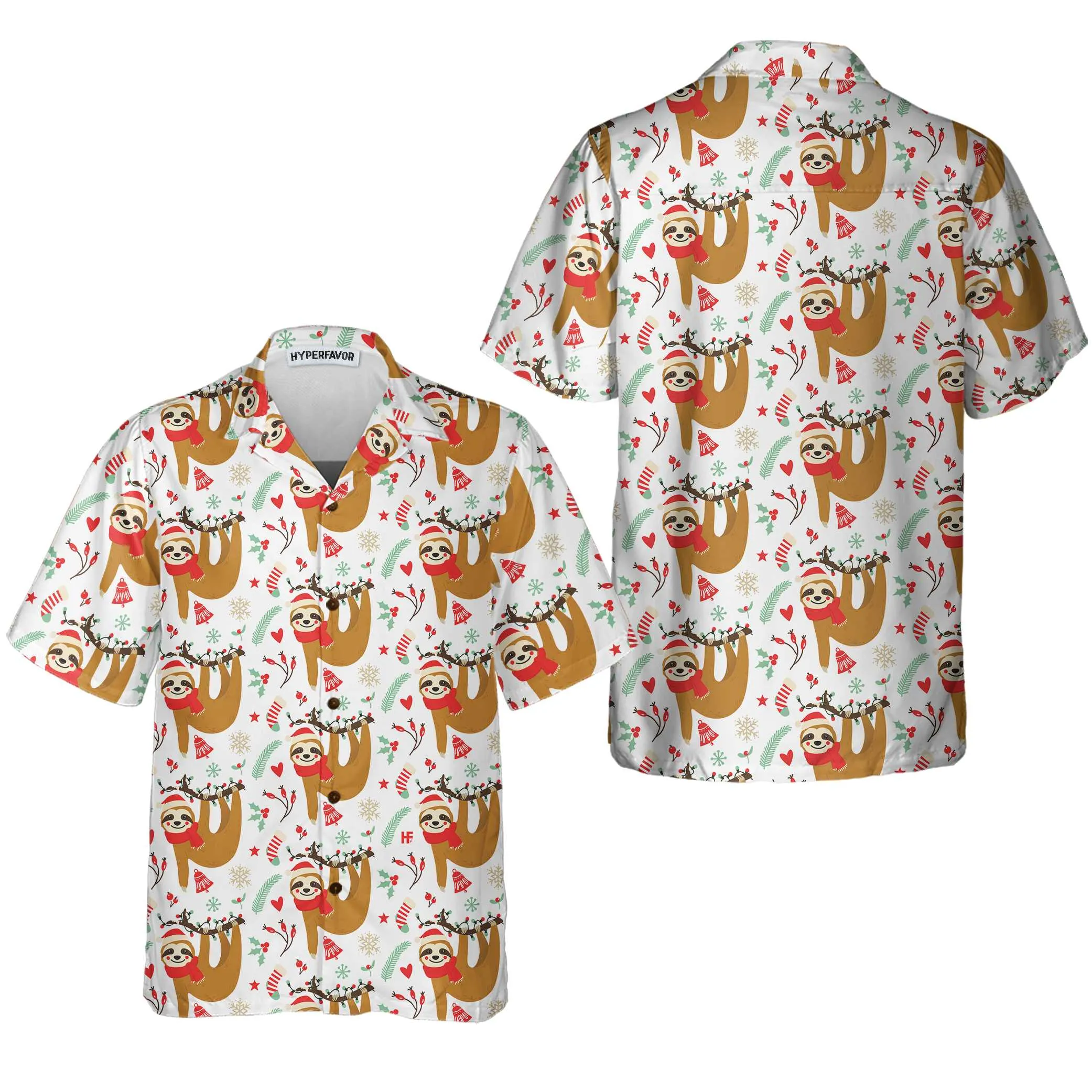 Christmas Lazy Sloths Hawaiian Shirt, Funny Sloth Christmas Shirt, Best Gift For Christmas