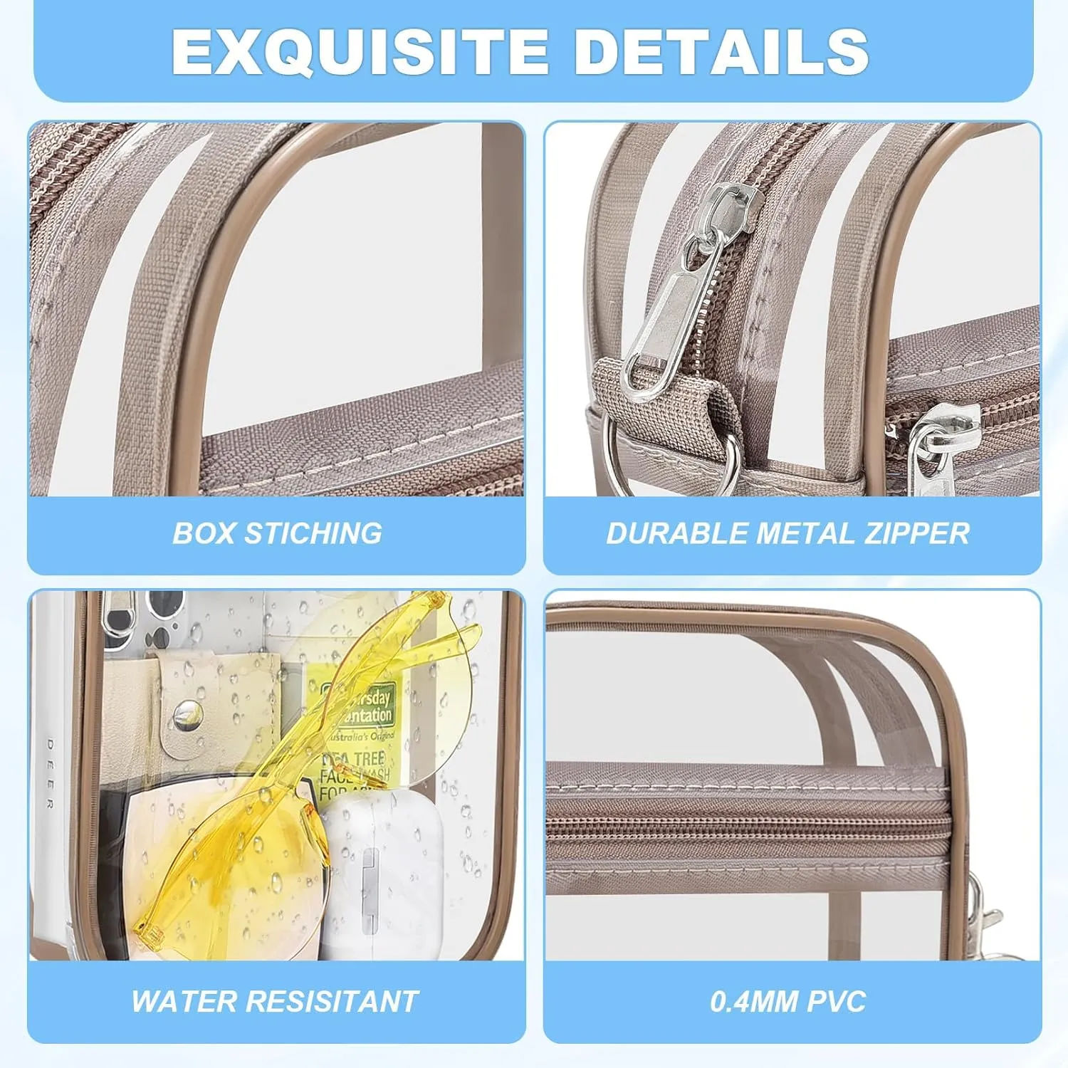 Clear Bag for Stadium Events - Small Purse, Mini Sport Fan Handbag for Concert, Work, Travel