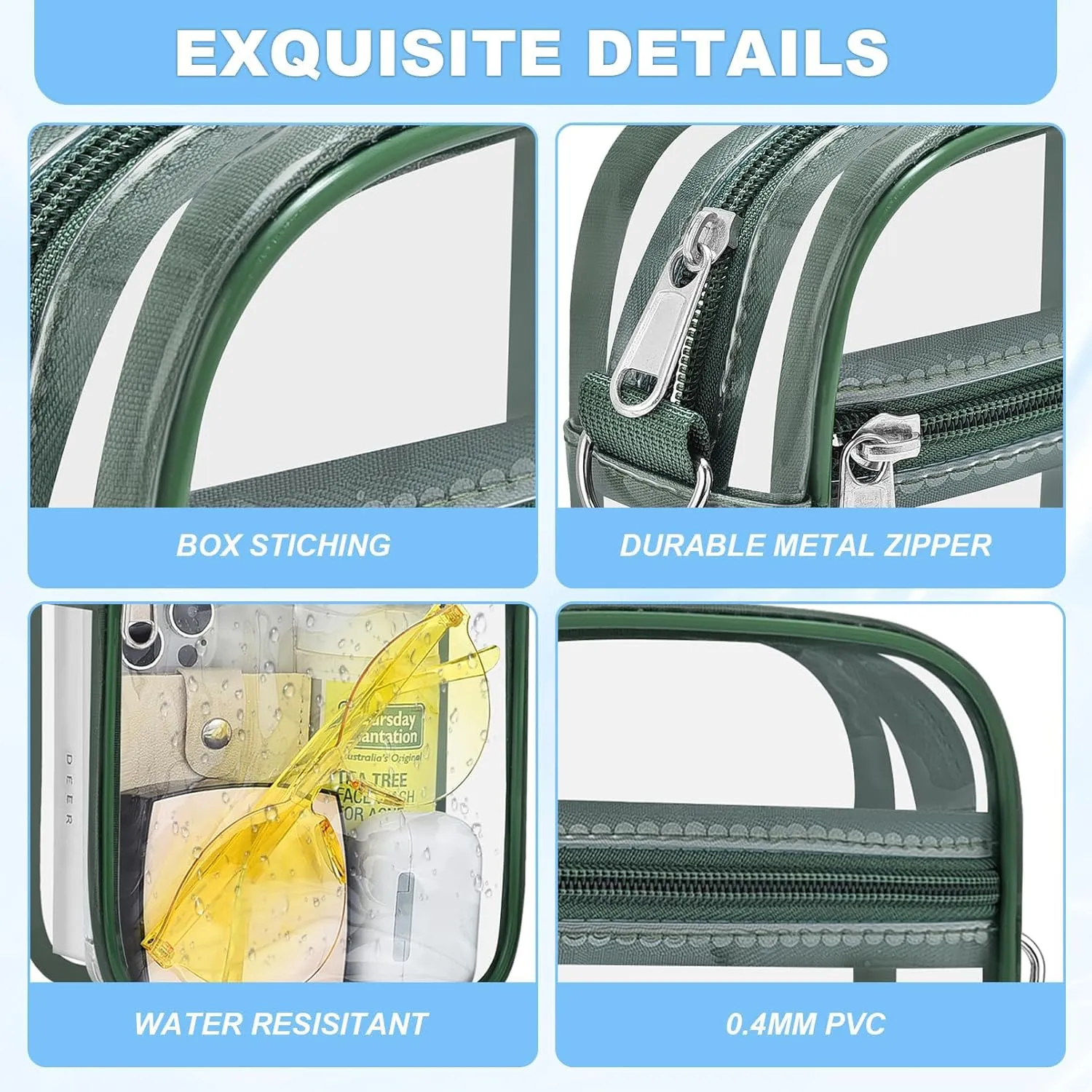 Clear Bag for Stadium Events - Small Purse, Mini Sport Fan Handbag for Concert, Work, Travel
