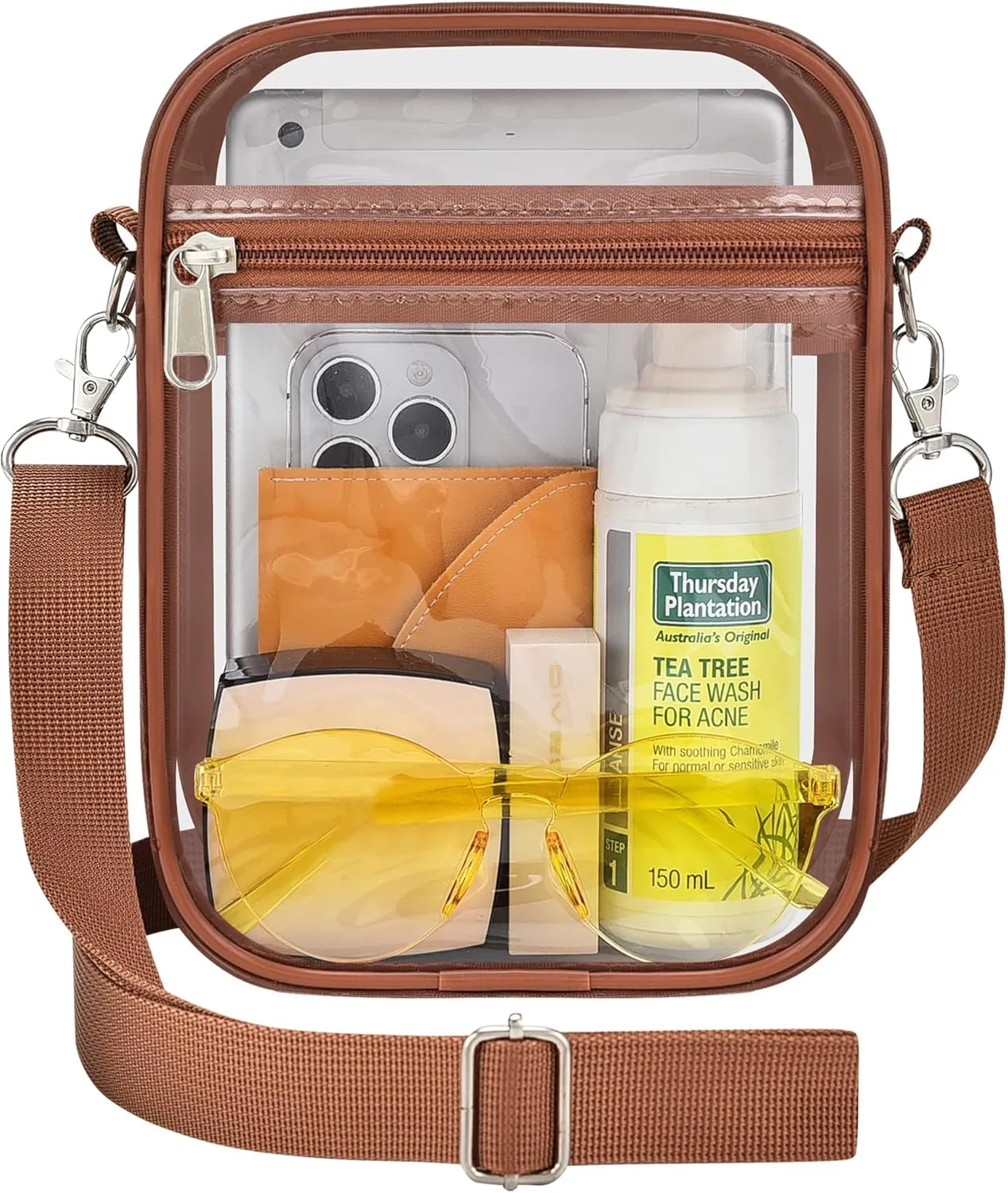 Clear Bag for Stadium Events - Small Purse, Mini Sport Fan Handbag for Concert, Work, Travel