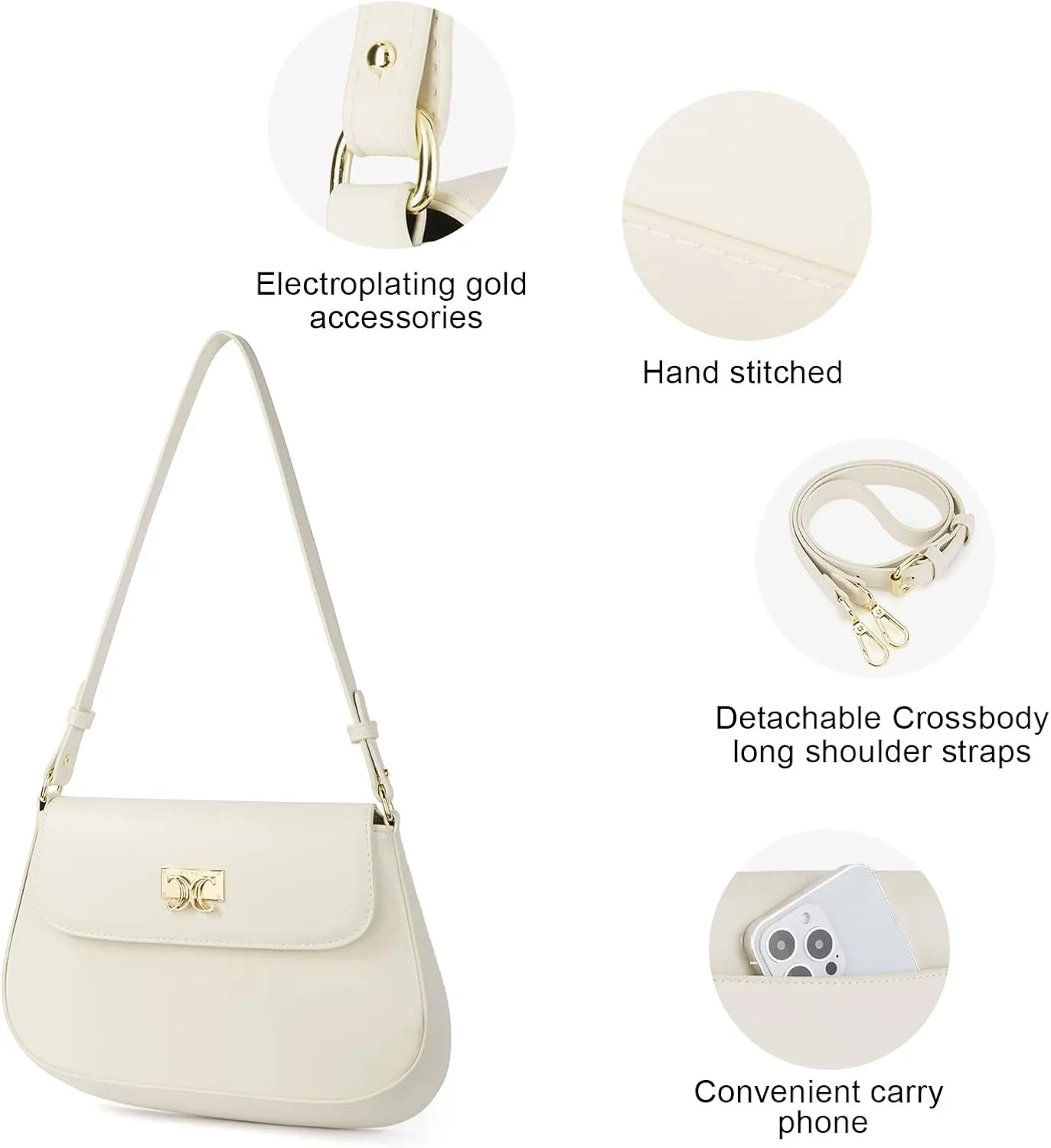 CLUCI Purses for women,Small Shoulder Bag Cute Clutch Designer tote Handbags leather crossbody bag Hobo purse