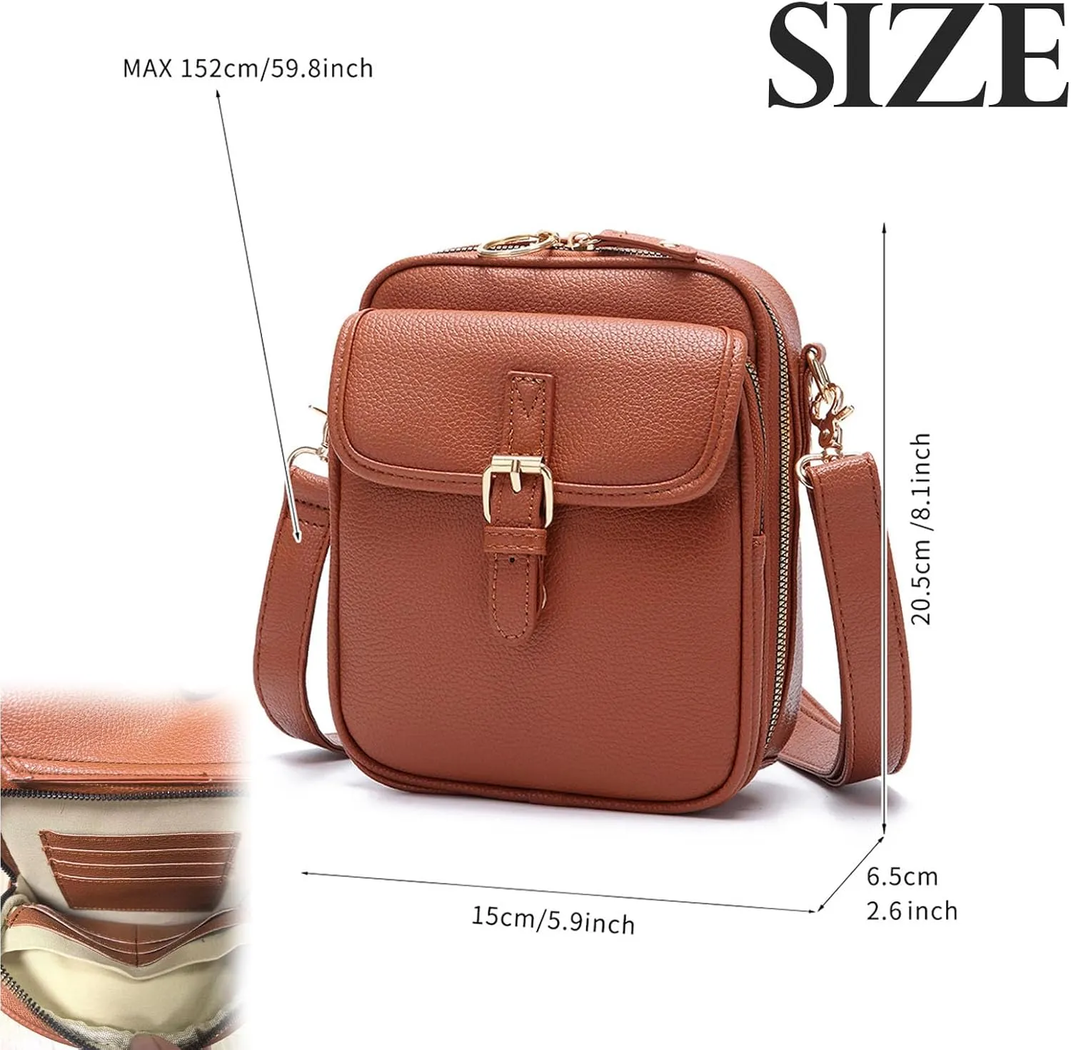 Collaboraten 1 Crossbody Leather Bag, Urvashi Crossbody Bag,Large Satchel for Women with 10 Card Slots