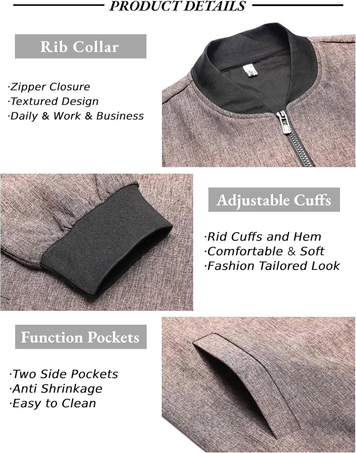 COOFANDY Men's Casual Varsity Jacket Vintage Lightweight Bomber Jackets Zip Up Fashion Coat