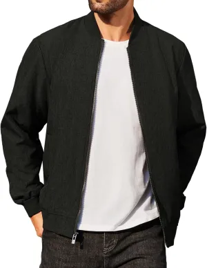 COOFANDY Men's Casual Varsity Jacket Vintage Lightweight Bomber Jackets Zip Up Fashion Coat