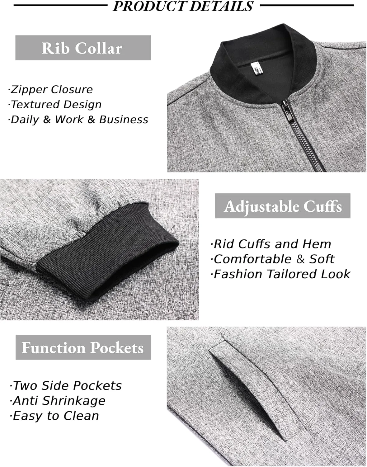 COOFANDY Men's Casual Varsity Jacket Vintage Lightweight Bomber Jackets Zip Up Fashion Coat