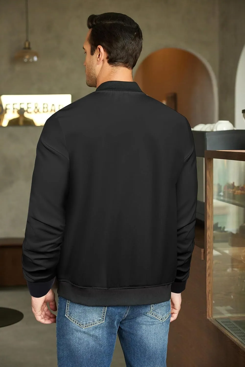 COOFANDY Men's Casual Varsity Jacket Vintage Lightweight Bomber Jackets Zip Up Fashion Coat