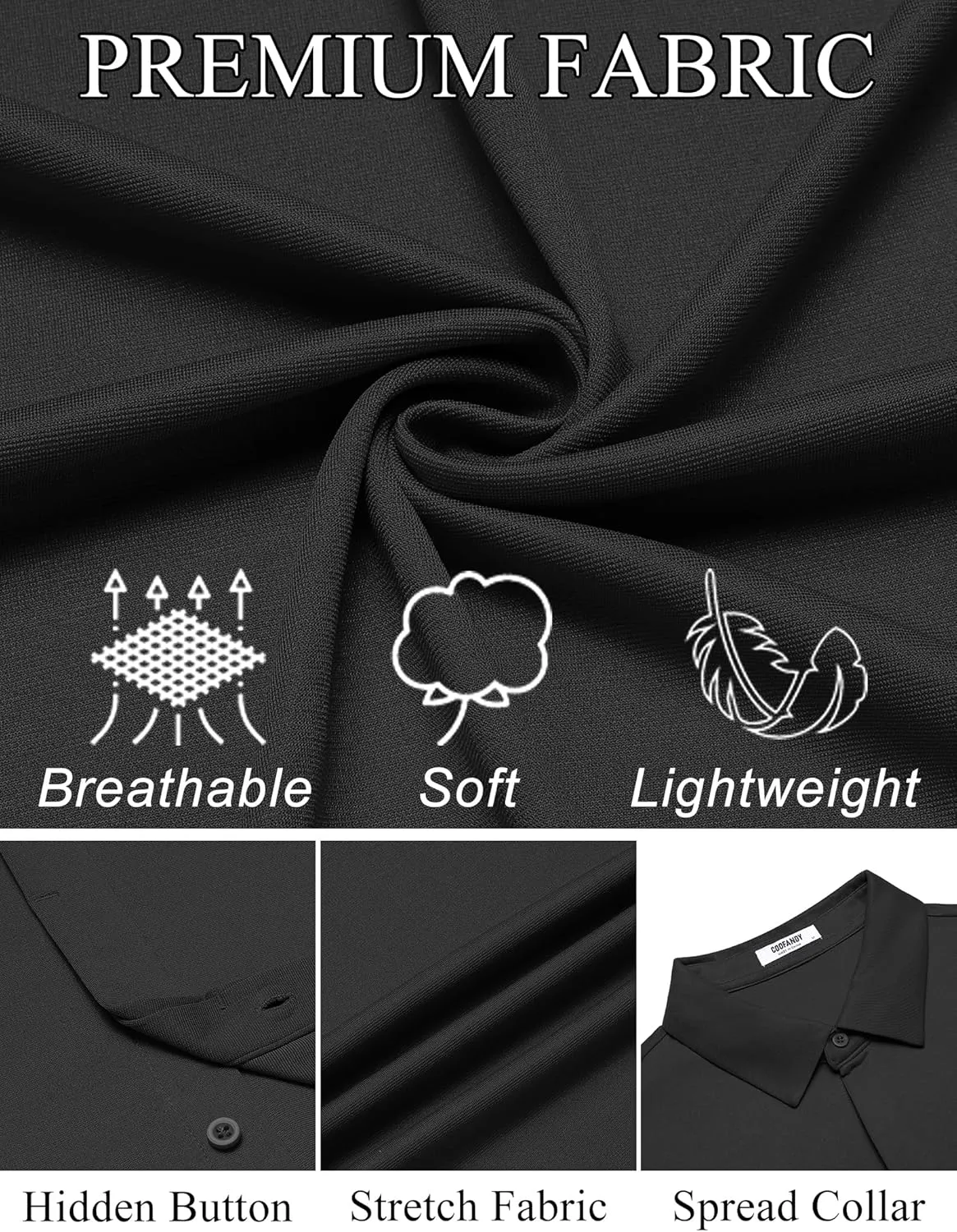 COOFANDY Mens Dress Shirts Button Down Short Sleeve Shirt Summer Shirts Casual Wrinkle Free Muscle Fit Shirts