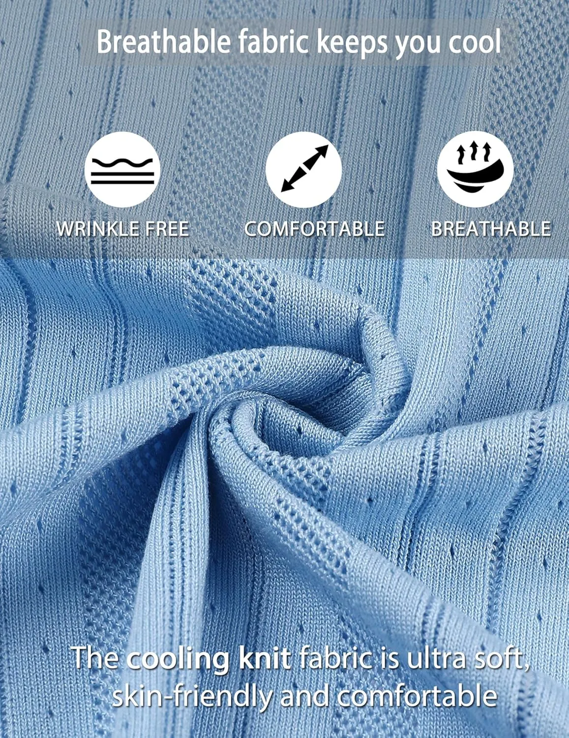 COOFANDY Mens Knit Button Down Shirts Crochet Polo Shirts Vintage Short Sleeve Textured Shirts Summer Beach Tops