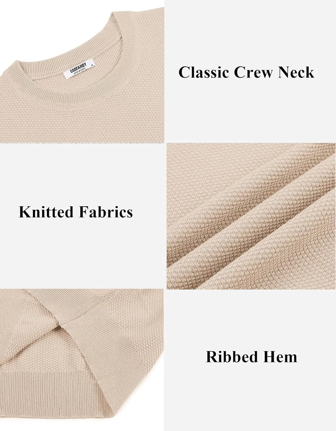 COOFANDY Mens Knit T-Shirts Summer Waffle Shirts Vintage Shirts Short Sleeve Crew Neck Tee Shirt Casual Crochet Top