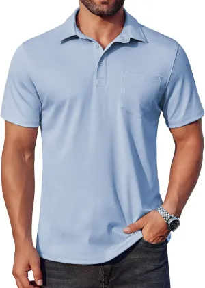 COOFANDY Men's Polo Shirts Short Sleeve Casual Shirts with Pocket