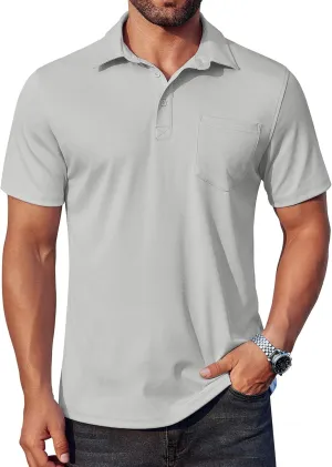 COOFANDY Men's Polo Shirts Short Sleeve Casual Shirts with Pocket
